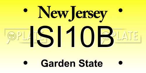 ISI10B New Jersey License Plate