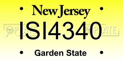 ISI4340 New Jersey License Plate