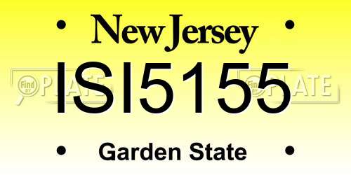ISI5155 New Jersey License Plate