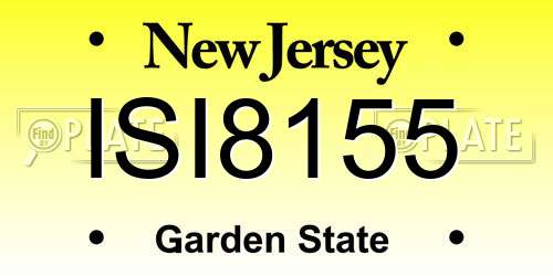 ISI8155 New Jersey License Plate