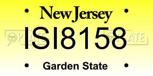 ISI8158 New Jersey License Plate