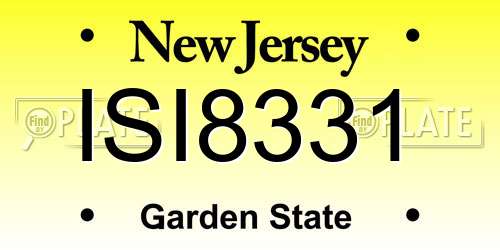 ISI8331 New Jersey License Plate