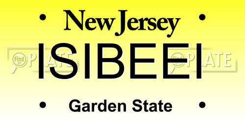 ISIBEEI New Jersey License Plate