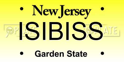 ISIBISS New Jersey License Plate