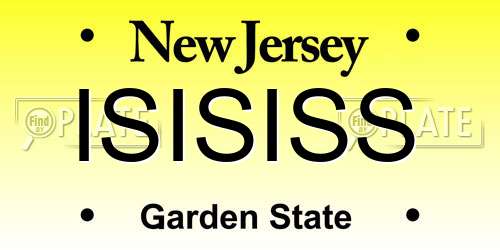 ISISISS New Jersey License Plate