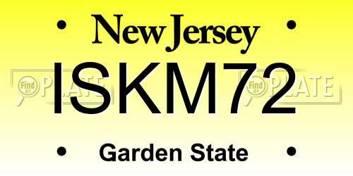 ISKM72 New Jersey License Plate