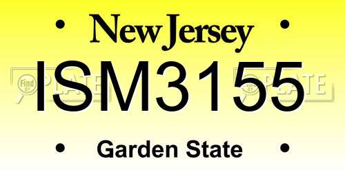 ISM3155 New Jersey License Plate