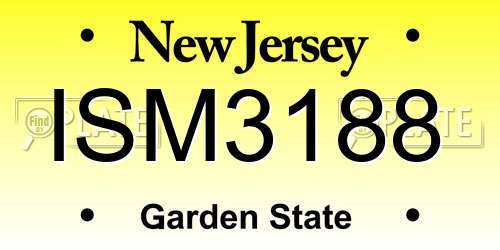 ISM3188 New Jersey License Plate