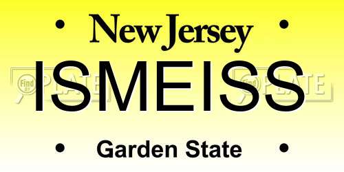 ISMEISS New Jersey License Plate