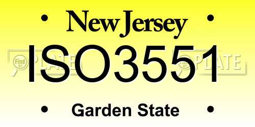 ISO3551 New Jersey License Plate
