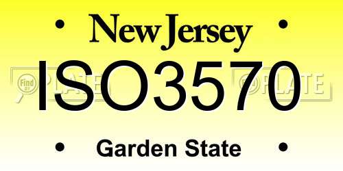ISO3570 New Jersey License Plate