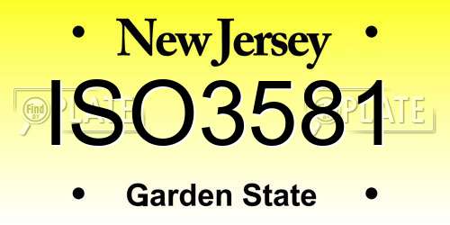 ISO3581 New Jersey License Plate