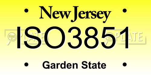 ISO3851 New Jersey License Plate
