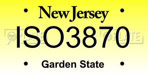 ISO3870 New Jersey License Plate