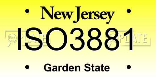 ISO3881 New Jersey License Plate