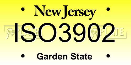 ISO3902 New Jersey License Plate