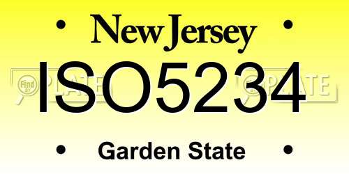 ISO5234 New Jersey License Plate