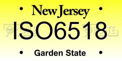 ISO6518 New Jersey License Plate
