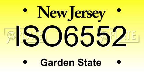 ISO6552 New Jersey License Plate
