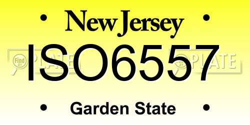 ISO6557 New Jersey License Plate