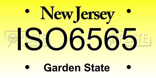 ISO6565 New Jersey License Plate