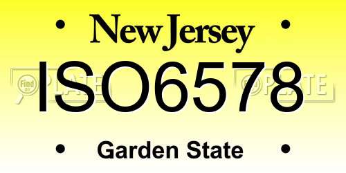 ISO6578 New Jersey License Plate