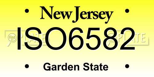 ISO6582 New Jersey License Plate