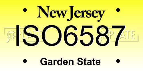 ISO6587 New Jersey License Plate
