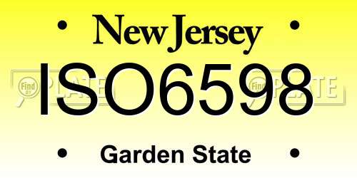 ISO6598 New Jersey License Plate