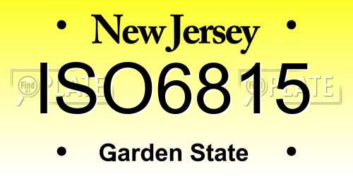 ISO6815 New Jersey License Plate