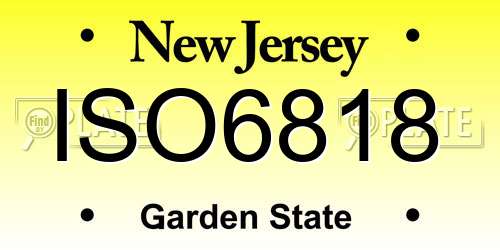 ISO6818 New Jersey License Plate
