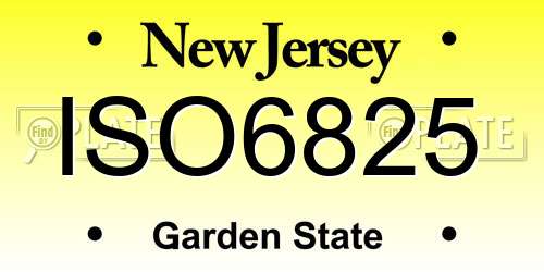 ISO6825 New Jersey License Plate