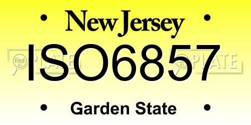ISO6857 New Jersey License Plate