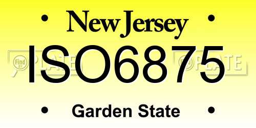 ISO6875 New Jersey License Plate