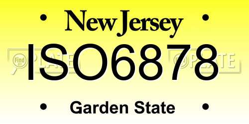 ISO6878 New Jersey License Plate