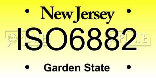 ISO6882 New Jersey License Plate