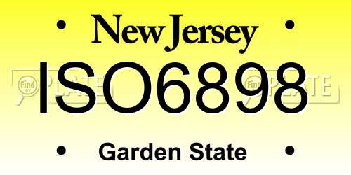 ISO6898 New Jersey License Plate