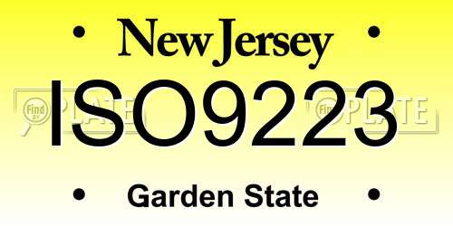 ISO9223 New Jersey License Plate