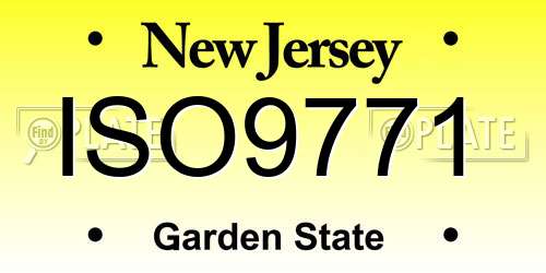 ISO9771 New Jersey License Plate
