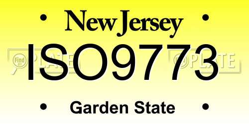 ISO9773 New Jersey License Plate