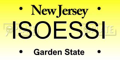 ISOESSI New Jersey License Plate