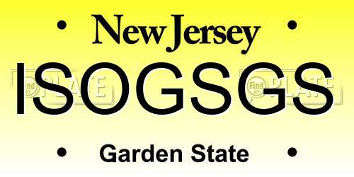 ISOGSGS New Jersey License Plate