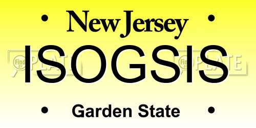 ISOGSIS New Jersey License Plate