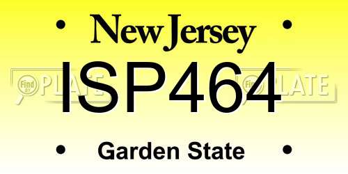 ISP464 New Jersey License Plate