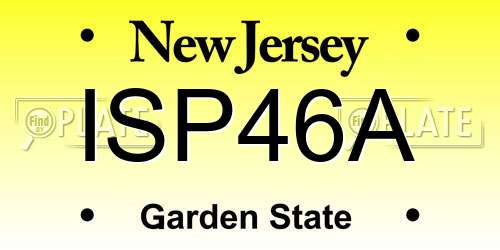 ISP46A New Jersey License Plate