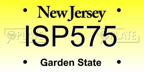 ISP575 New Jersey License Plate
