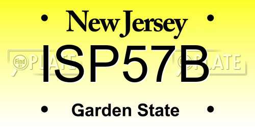 ISP57B New Jersey License Plate