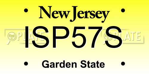 ISP57S New Jersey License Plate