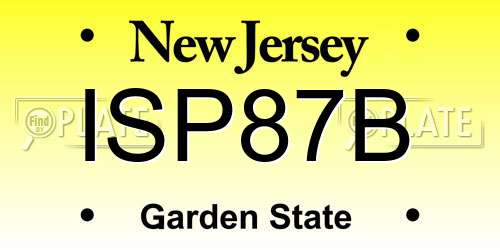 ISP87B New Jersey License Plate