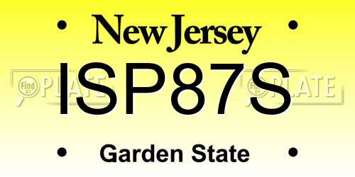 ISP87S New Jersey License Plate